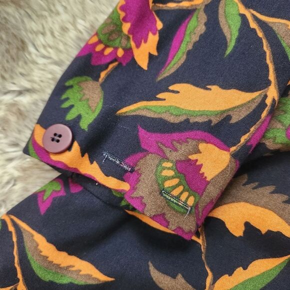 Dépèche Mode Vintage Long Sleeve Floral Shirt Dress Size 8 - Picture 4 of 12